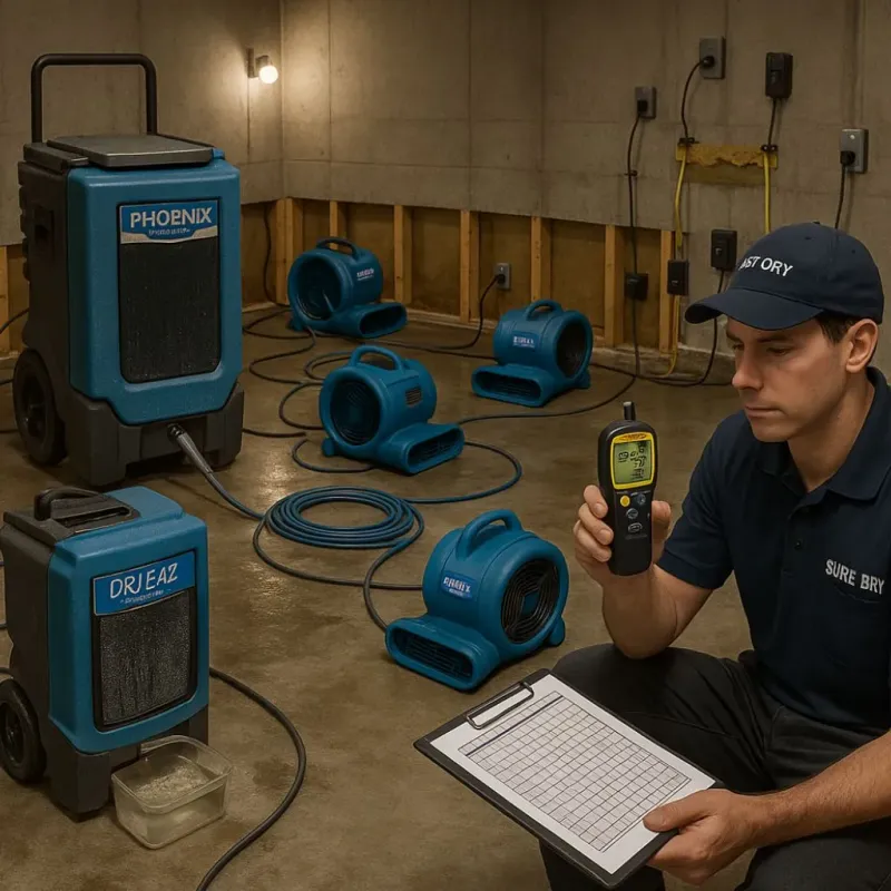 Structural Drying and Dehumidification process in Erin, TN